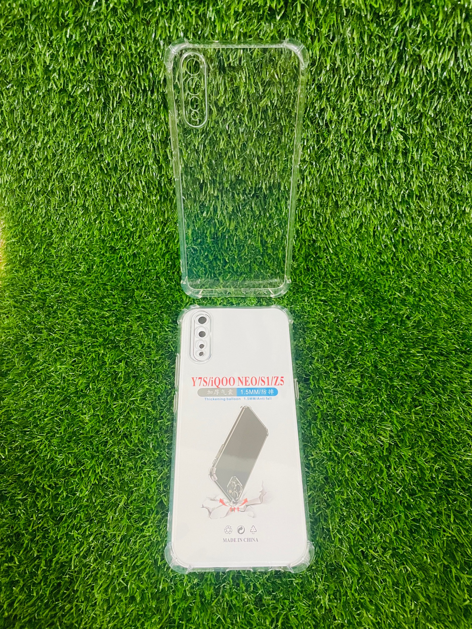 Picture of For Vivo S1/Y7S Soft Transparent Shockproof Tpu Back Case/Cover  Water Colour, With Camera Bumper protection.