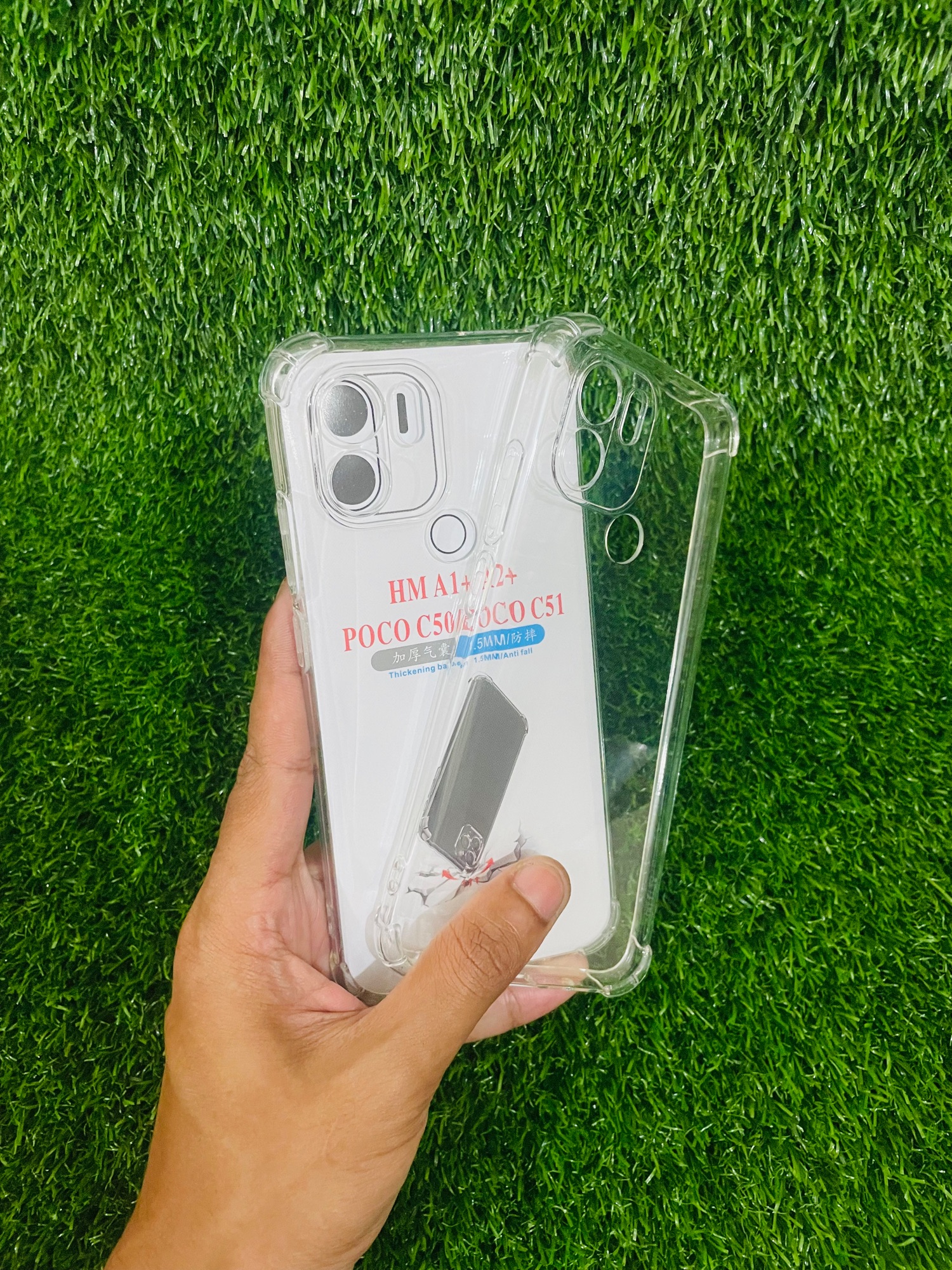 Picture of For Redmi A1+/A2+ POCO C50/POCO C51 Soft Transparent Shockproof Tpu Back Case/Cover  Water Colour, With Camera Bumper protection.