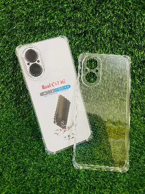 Picture of For Realme C67 (4G) Soft Transparent Shockproof Tpu Back Case/Cover  Water Colour, With Camera Bumper protection.