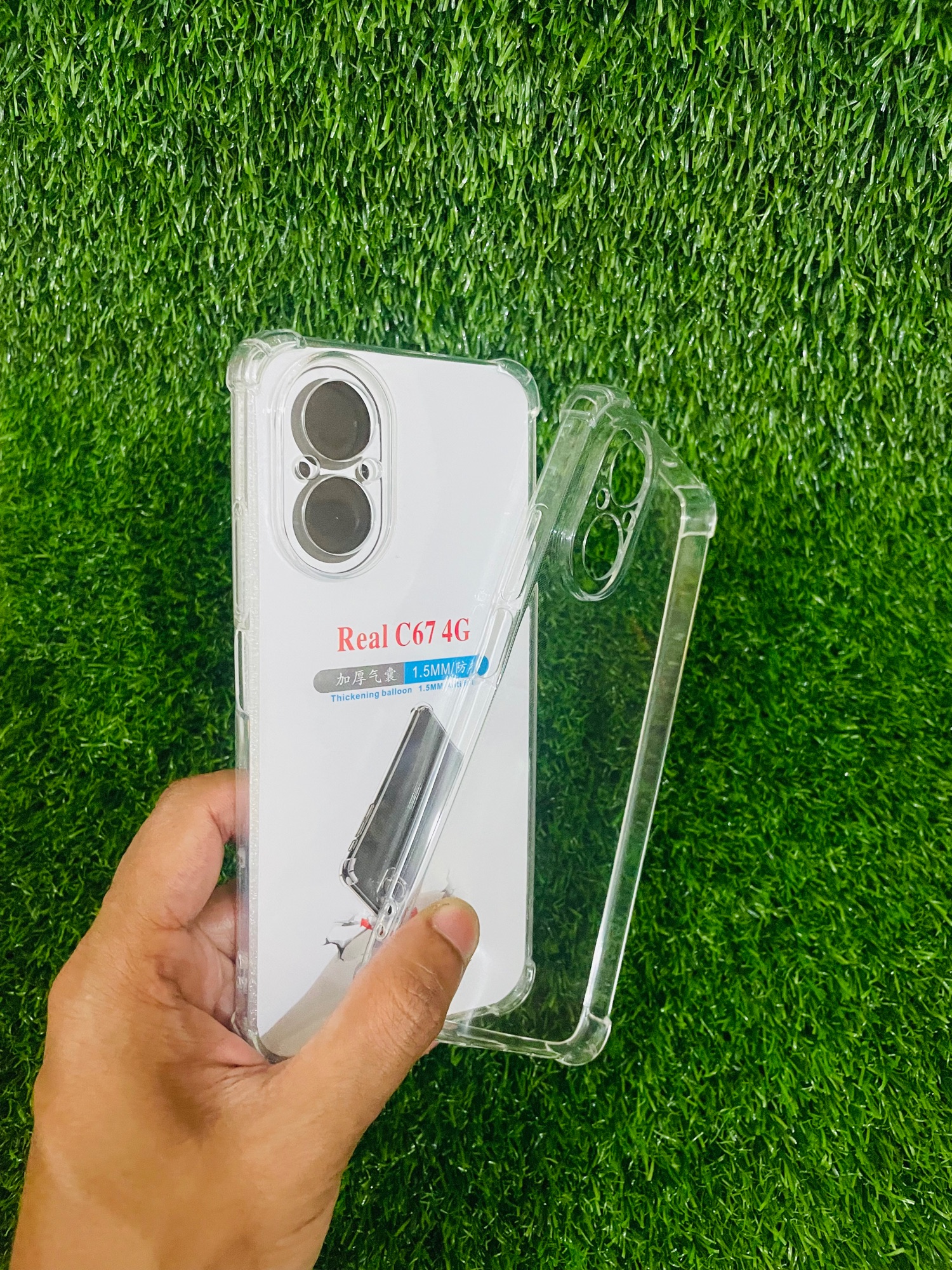 Picture of For Realme C67 (4G) Soft Transparent Shockproof Tpu Back Case/Cover  Water Colour, With Camera Bumper protection.