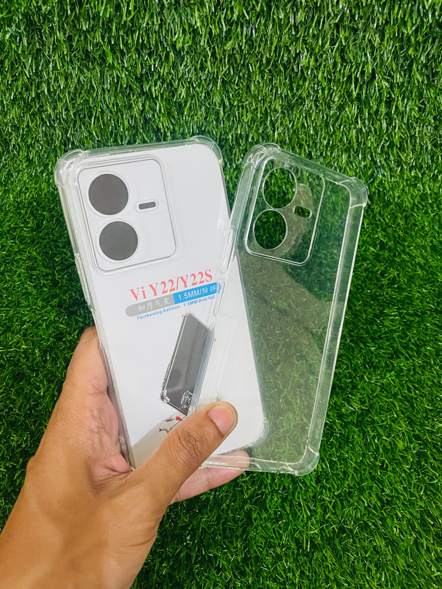 Picture of For Vivo Y22/Y22s Soft Transparent Shockproof Tpu Back Case/Cover  Water Colour, With Camera Bumper protection.