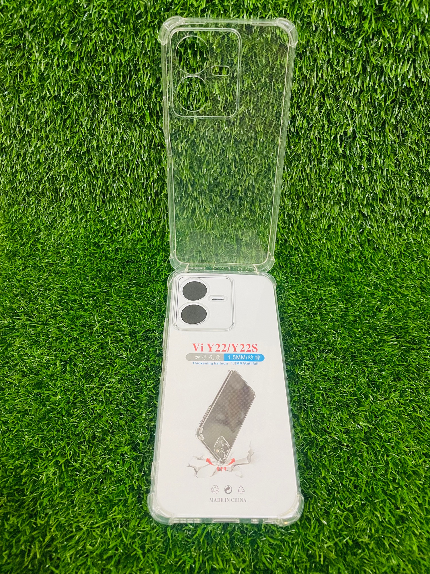 Picture of For Vivo Y22/Y22s Soft Transparent Shockproof Tpu Back Case/Cover  Water Colour, With Camera Bumper protection.