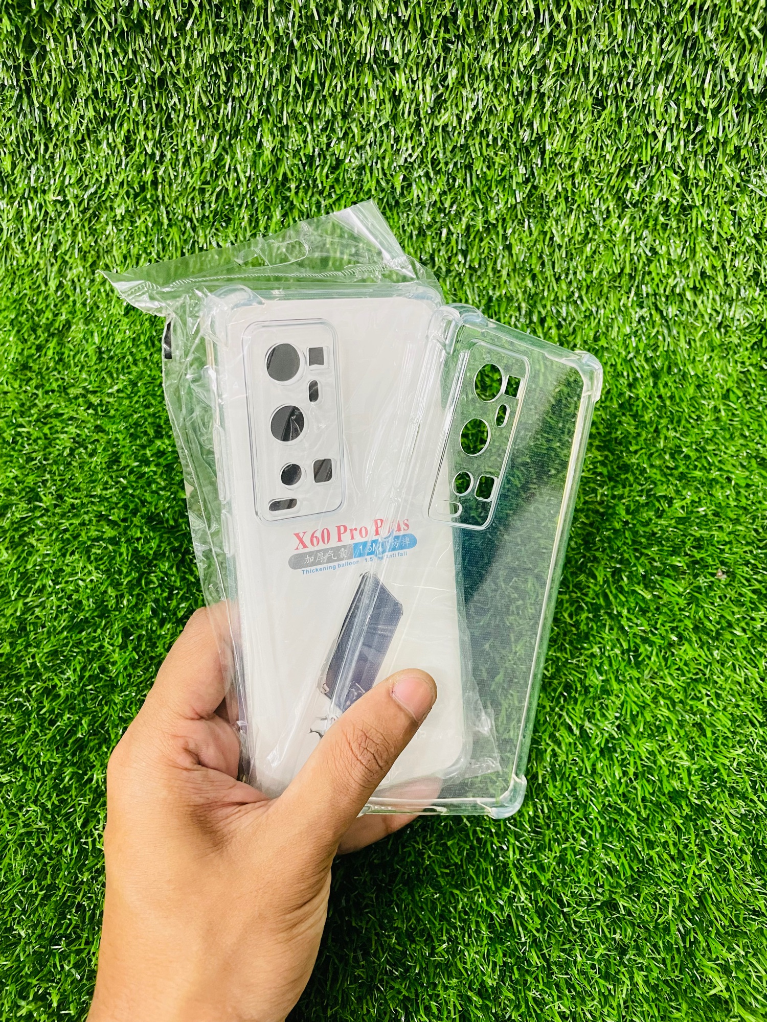 Picture of For Vivo X60 Pro Plus Soft Transparent Shockproof Tpu Back Case/Cover  Water Colour, With Camera Bumper protection.