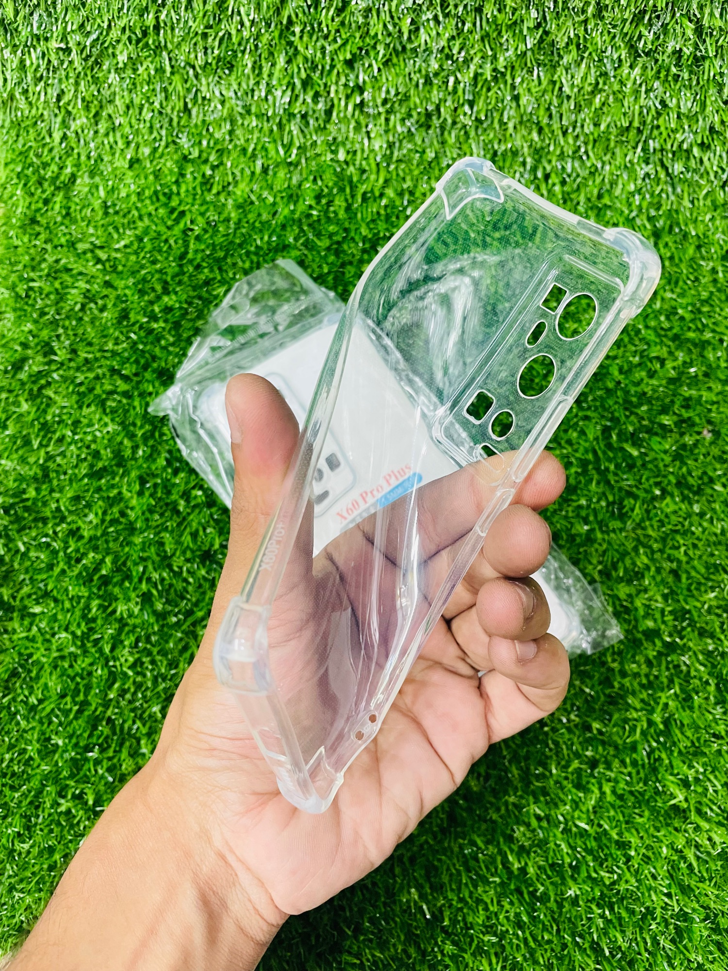 Picture of For Vivo X60 Pro Plus Soft Transparent Shockproof Tpu Back Case/Cover  Water Colour, With Camera Bumper protection.