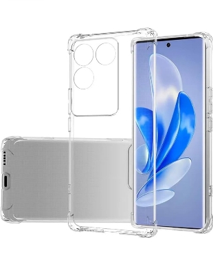 Picture of Soft Transparent Shockproof TPU Back Case for Vivo T2 Pro 5G, S17e 5G - Watercolor Design with Camera Bumper Protection