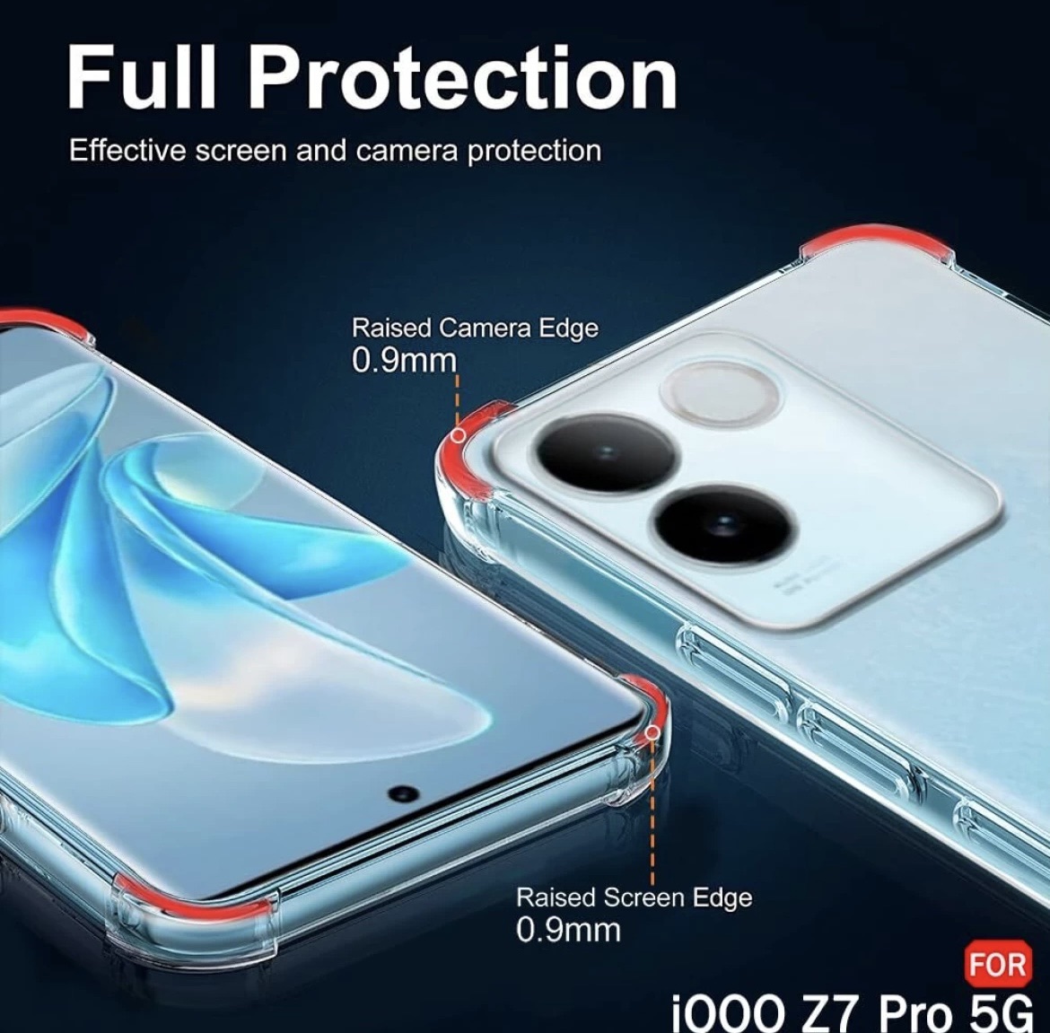 Picture of Soft Transparent Shockproof TPU Back Case for Vivo T2 Pro 5G, S17e 5G - Watercolor Design with Camera Bumper Protection