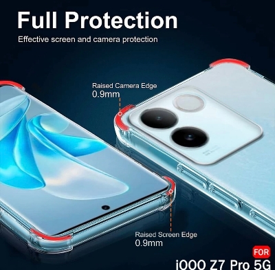 Picture of Soft Transparent Shockproof TPU Back Case for Vivo T2 Pro 5G, S17e 5G - Watercolor Design with Camera Bumper Protection