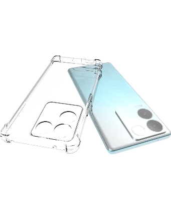 Picture of Soft Transparent Shockproof TPU Back Case for Vivo T2 Pro 5G, S17e 5G - Watercolor Design with Camera Bumper Protection