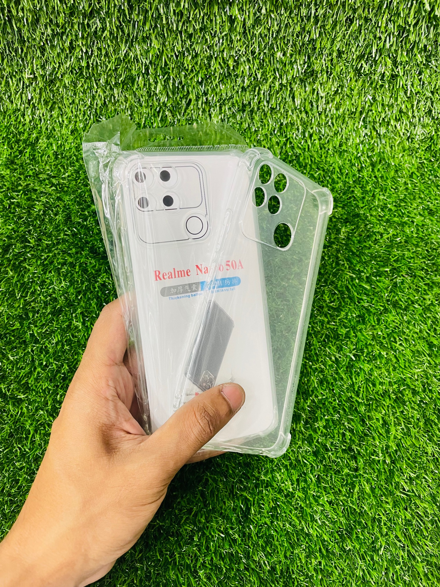 Picture of For Realme Narzo 50A Soft Transparent Shockproof Tpu Back Case/Cover  Water Colour, With Camera Bumper protection.
