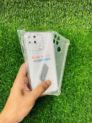 Picture of For Realme Narzo 50A Soft Transparent Shockproof Tpu Back Case/Cover  Water Colour, With Camera Bumper protection.