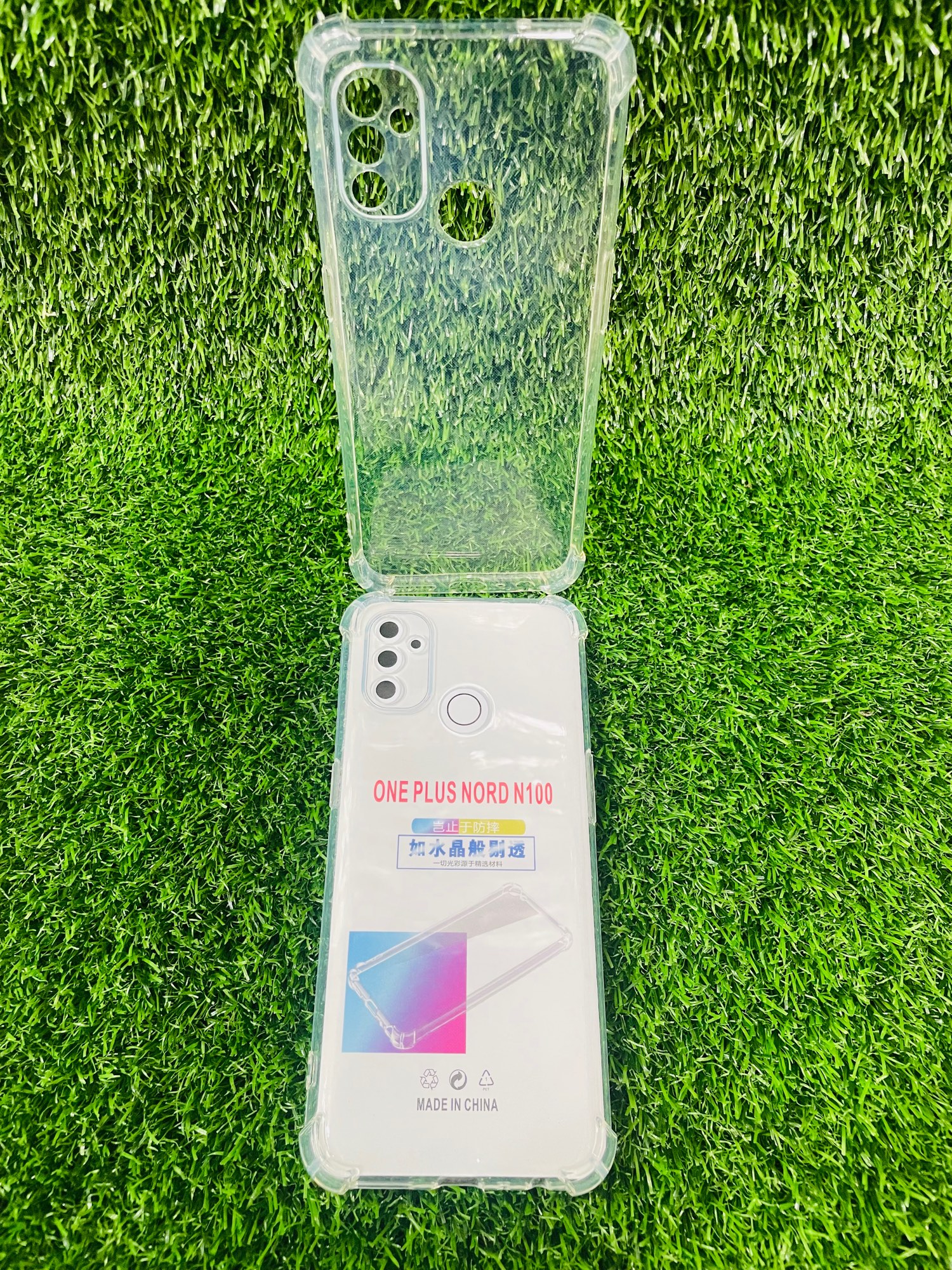 Picture of For ONE PLUS NORD N100 Soft Transparent Shockproof Tpu Back Case/Cover  Water Colour, With Camera Bumper protection.