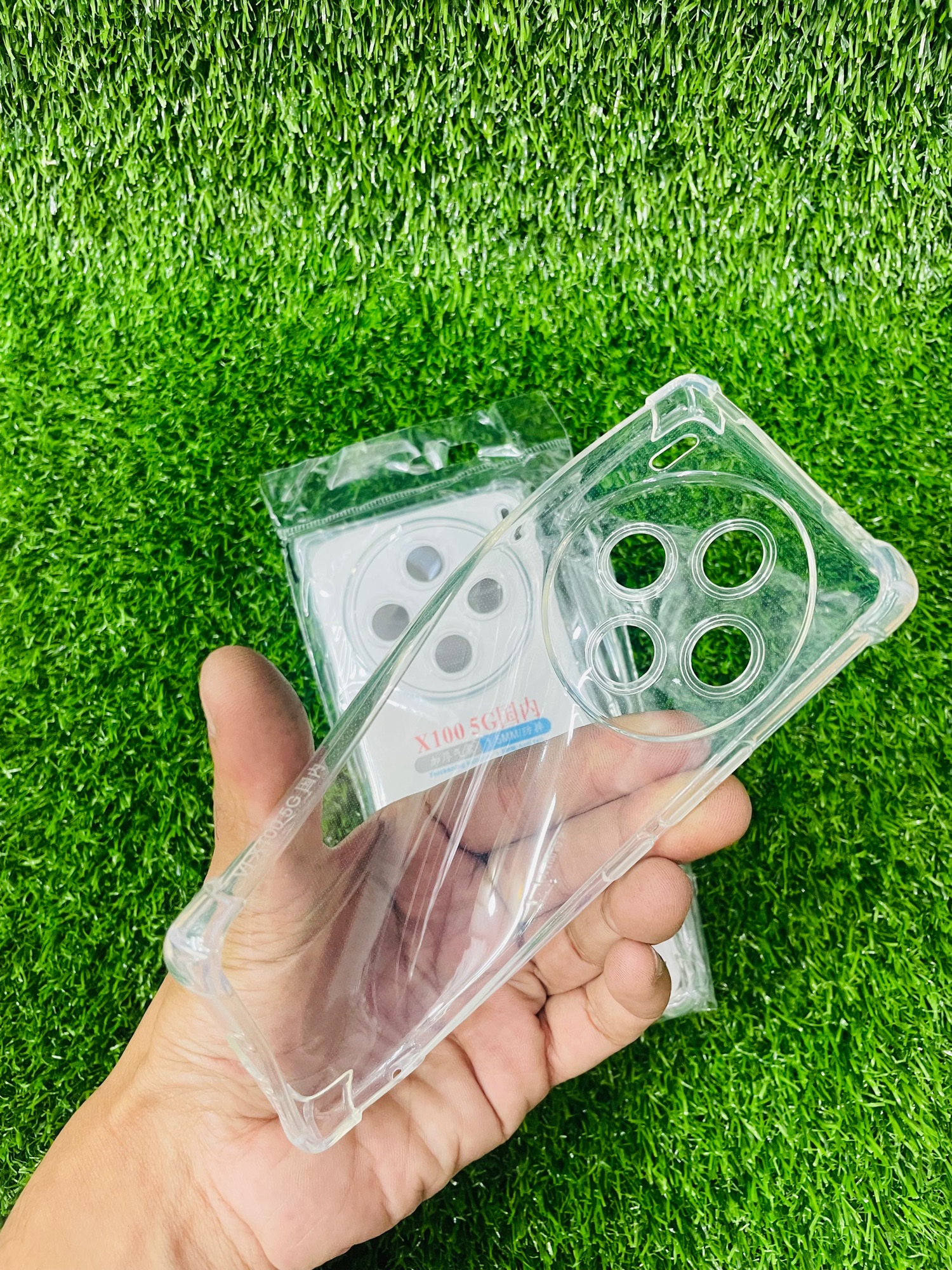 Picture of For Vivo X100 (5G) Soft Transparent Shockproof Tpu Back Case/Cover  Water Colour, With Camera Bumper protection.