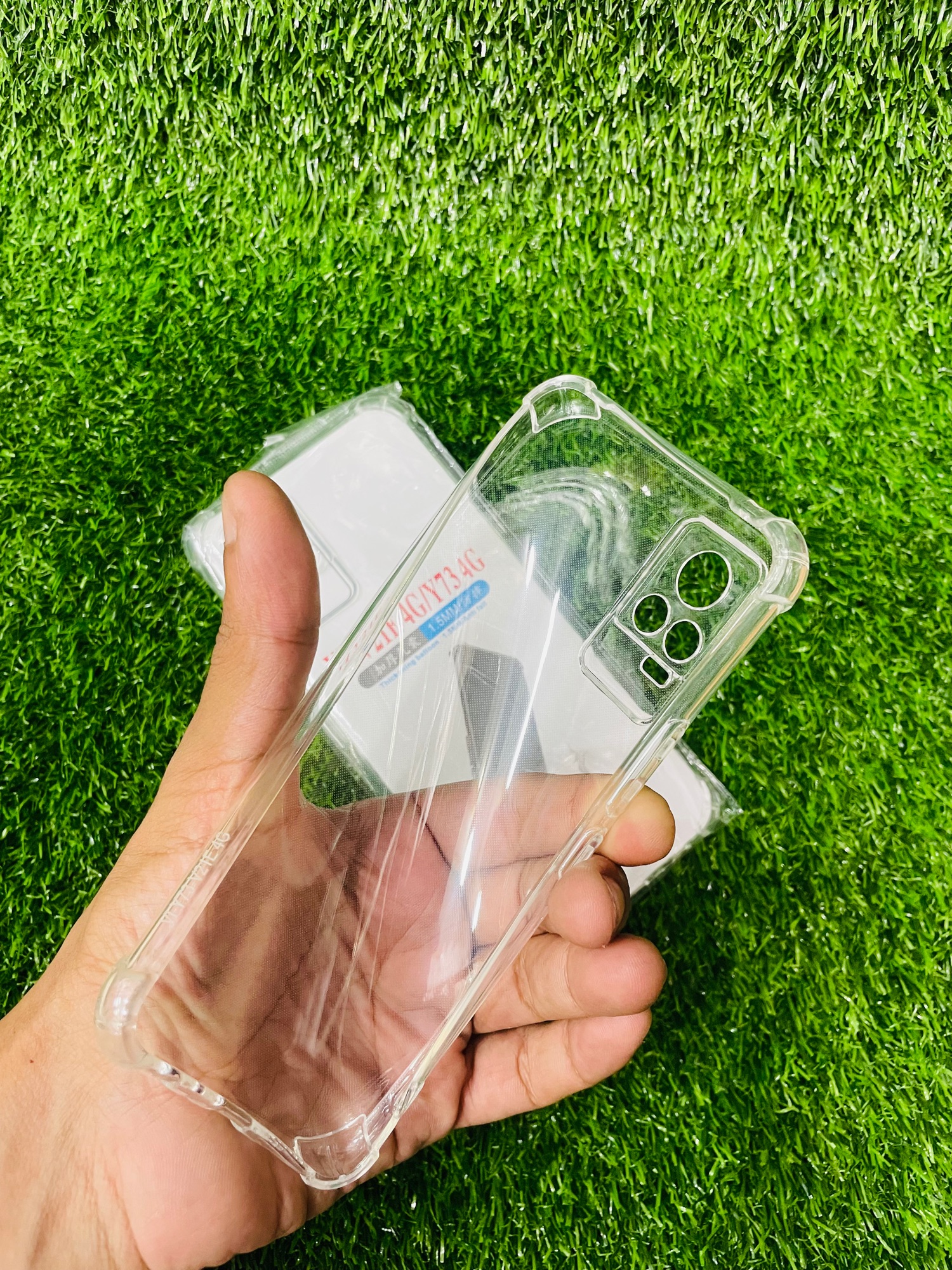 Picture of For Vivo V21E 4G/Y73 4G Soft Transparent Shockproof Tpu Back Case/Cover  Water Colour, With Camera Bumper protection.