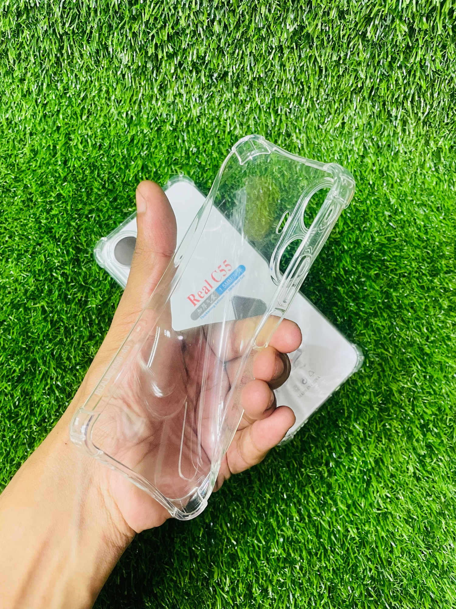 Picture of For Realme C55 Soft Transparent Shockproof Tpu Back Case/Cover  Water Colour, With Camera Bumper protection.