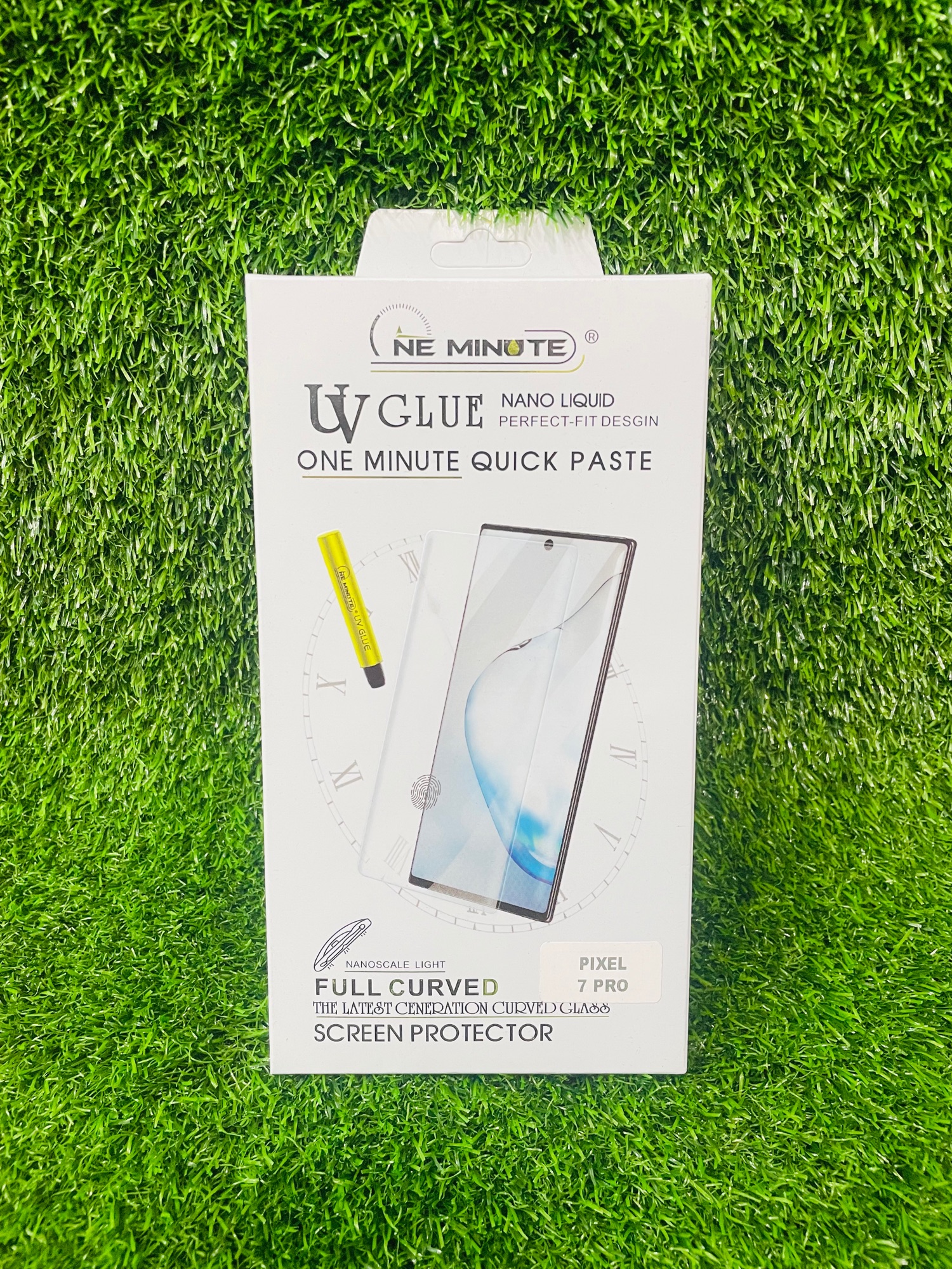 Picture of For PIXEL 7 PRO ONE MINUTE QUICK PASTE Full Screen 3D UV Curved Tempered Glass