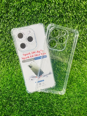 Picture of For Tecno Spark 20C/Bg7n/Spark GO 2024/Bg6 Soft Transparent Shockproof Tpu Back Case/Cover  Water Colour, With Camera Bumper protection.