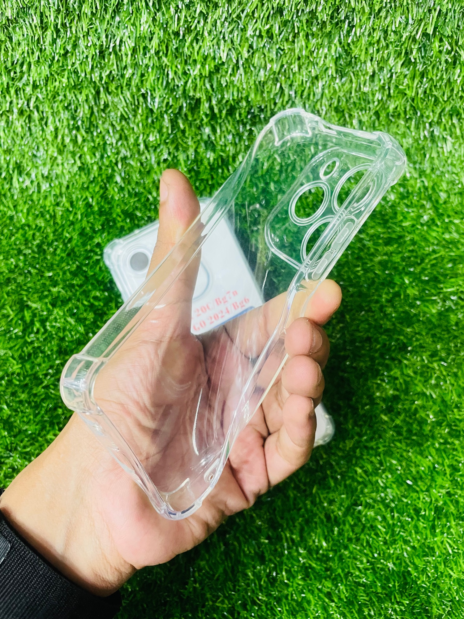 Picture of For Tecno Spark 20C/Bg7n/Spark GO 2024/Bg6 Soft Transparent Shockproof Tpu Back Case/Cover  Water Colour, With Camera Bumper protection.