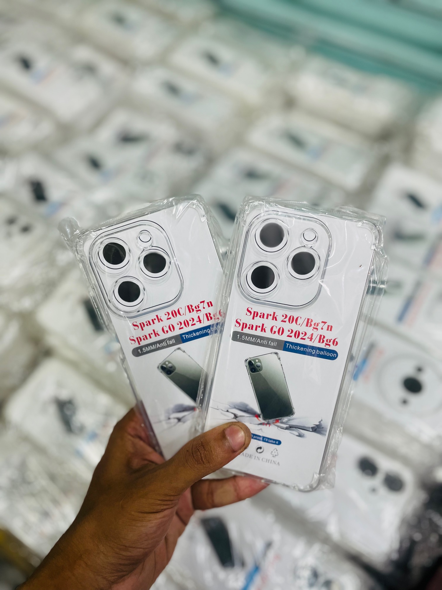 Picture of For Tecno Spark 20C/Bg7n/Spark GO 2024/Bg6 Soft Transparent Shockproof Tpu Back Case/Cover  Water Colour, With Camera Bumper protection.