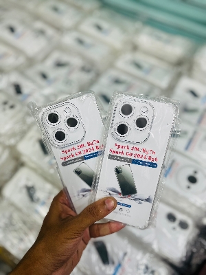 Picture of For Tecno Spark 20C/Bg7n/Spark GO 2024/Bg6 Soft Transparent Shockproof Tpu Back Case/Cover  Water Colour, With Camera Bumper protection.