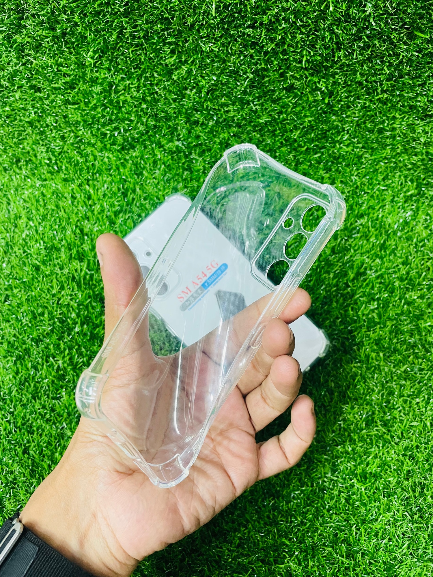 Picture of For Samsung A54 5G 加厚气装 1.5MM/防摔 Soft Transparent Shockproof Tpu Back Case/Cover  Water Colour BB, With Camera Bumper protection.