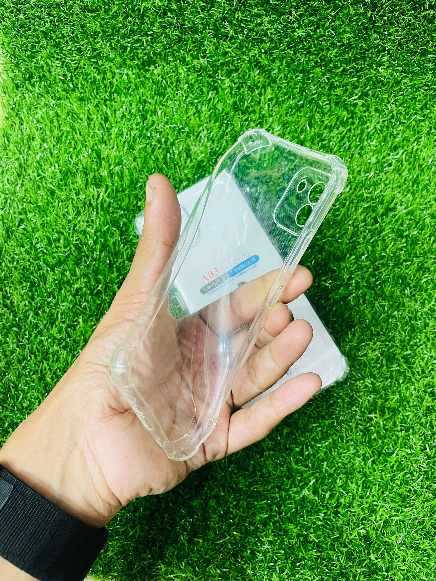 Picture of For Samsung A03 Soft Transparent Shockproof Tpu Back Case/Cover  Water Colour, With Camera Bumper protection.