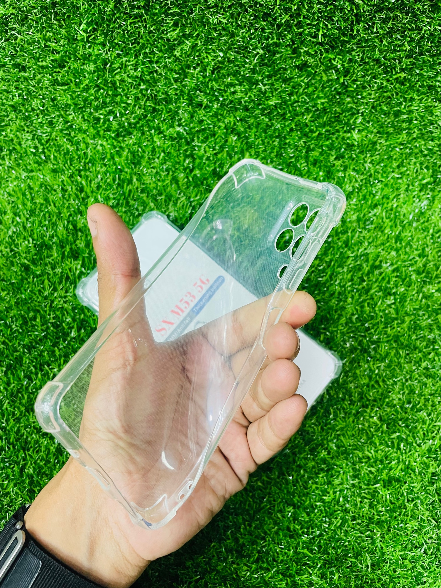 Picture of For Samsung M53 (5G) Soft Transparent Shockproof Tpu Back Case/Cover  Water Colour, With Camera Bumper protection.