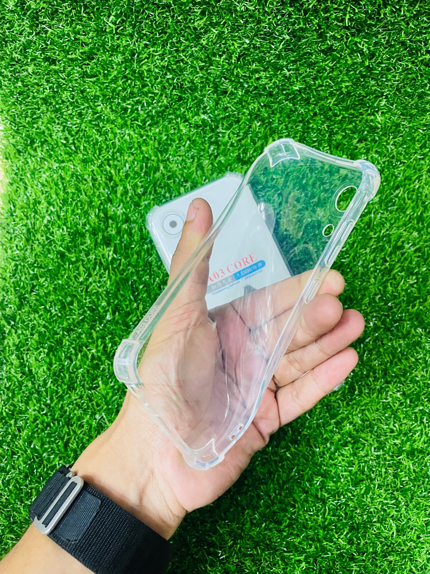 Picture of For Samsung A03 CORE Soft Transparent Shockproof Tpu Back Case/Cover  Water Colour, With Camera Bumper protection.