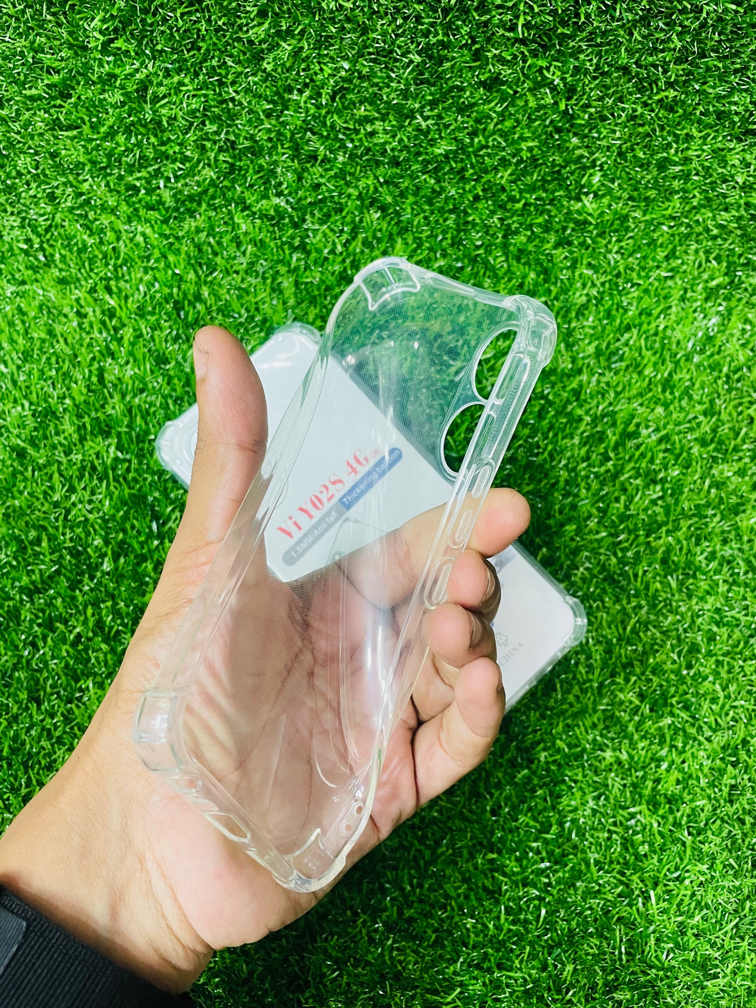 Picture of For Vivo Y02S (4G) Soft Transparent Shockproof Tpu Back Case/Cover  Water Colour, With Camera Bumper protection.