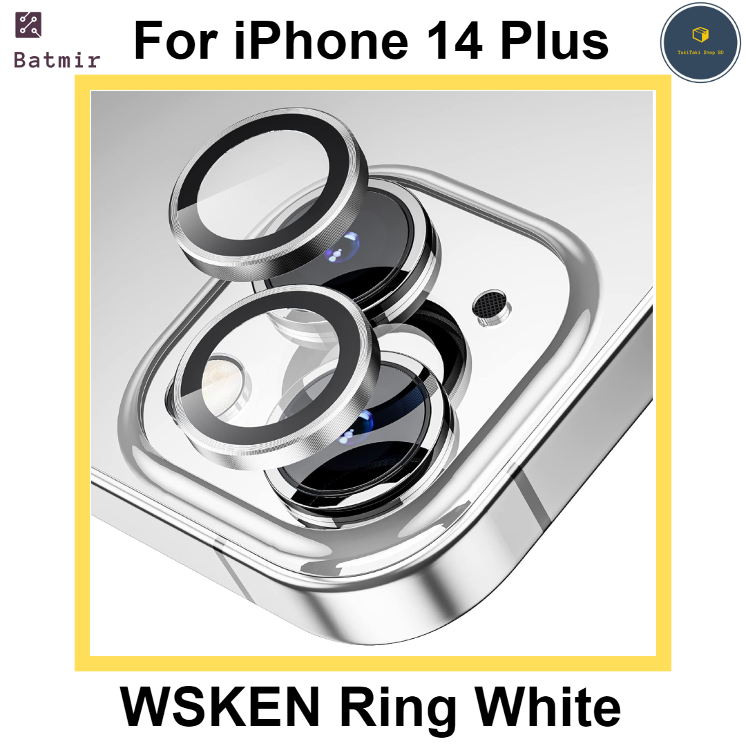 Picture of For Apple iPhone 14 Plus Silver WSKEN Ring Alloy Ultra Thin Camera Lens Protector
