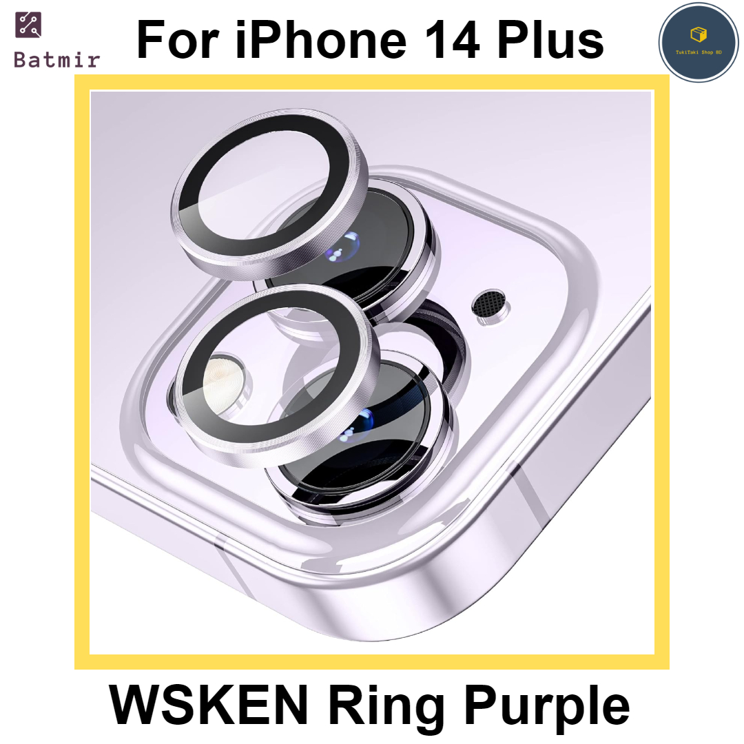 Picture of For Apple iPhone 14 Plus Purple WSKEN Ring Alloy Ultra Thin Camera Lens Protector