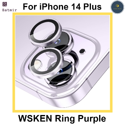 Picture of For Apple iPhone 14 Plus Purple WSKEN Ring Alloy Ultra Thin Camera Lens Protector