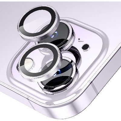 Picture of For Apple iPhone 14 Purple WSKEN Ring Alloy Ultra Thin Camera Lens Protector