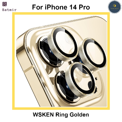 Picture of For Apple iPhone 14 Pro Golden WSKEN Ring Alloy Ultra Thin Camera Lens Protector