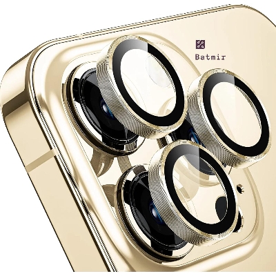 Picture of For Apple iPhone 14 Pro Max Gold WSKEN Ring Alloy Ultra Thin Camera Lens Protector