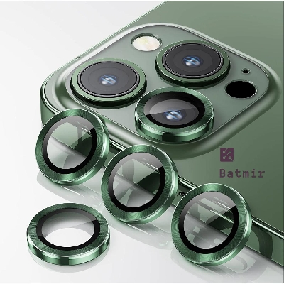 Picture of For Apple iPhone 13 Pro Alpine Green Camera Protector WSKEN Metal Ring Tempered Glass Camera Lens Protector