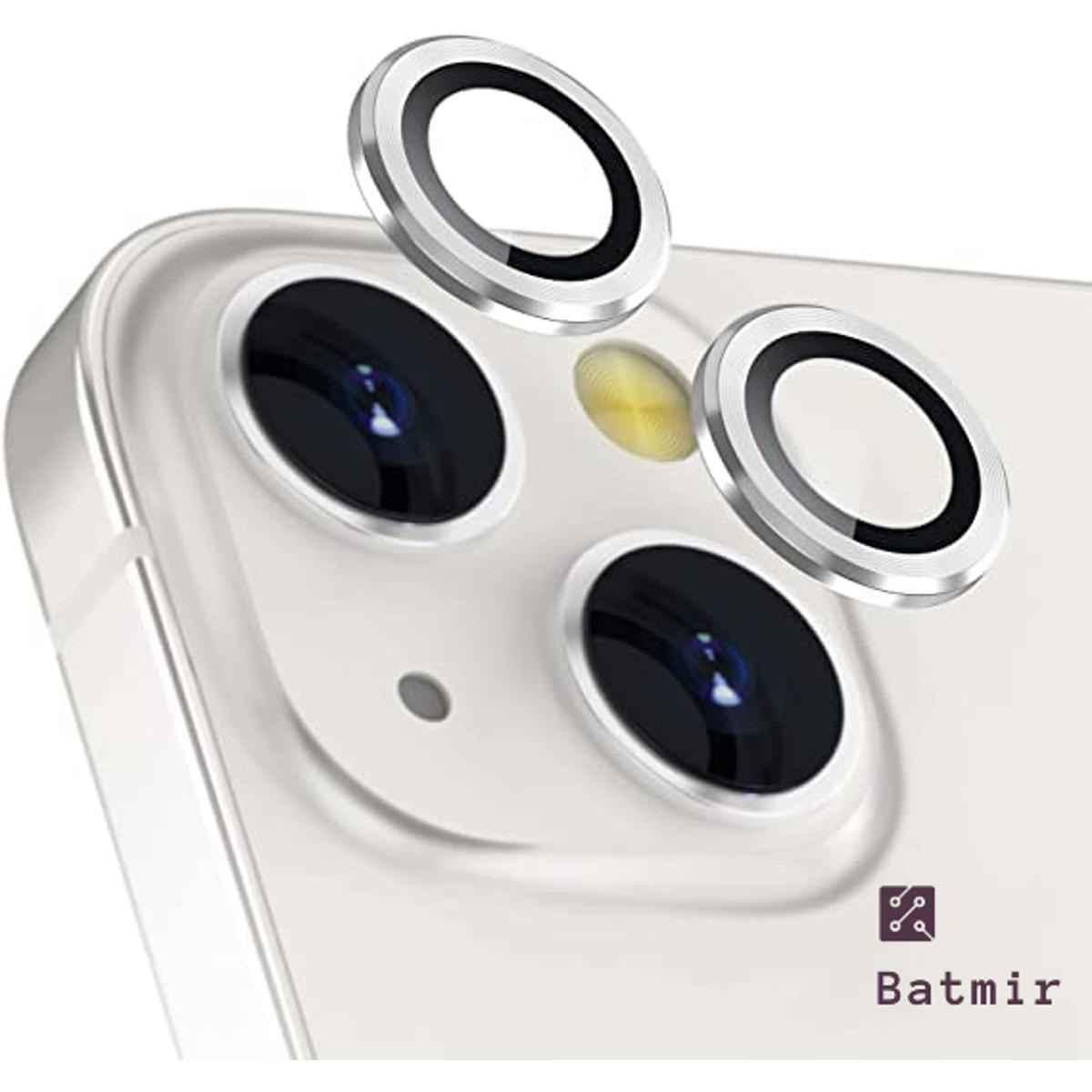 Picture of For Apple iPhone 13 White Camera Protector WSKEN Metal Ring Tempered Glass Camera Lens Protector