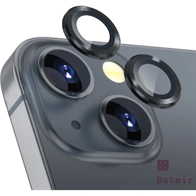 Picture of For Apple iPhone 13 Black Camera Protector WSKEN Metal Ring Tempered Glass Camera Lens Protector