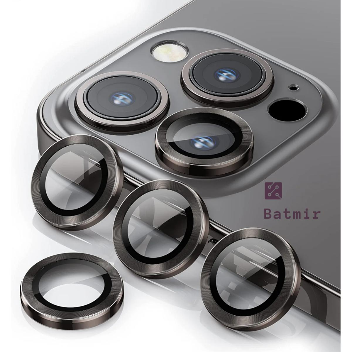 Picture of For Apple iPhone 13 Pro Graphite Black Camera Protector WSKEN Metal Ring Tempered Glass Camera Lens Protector
