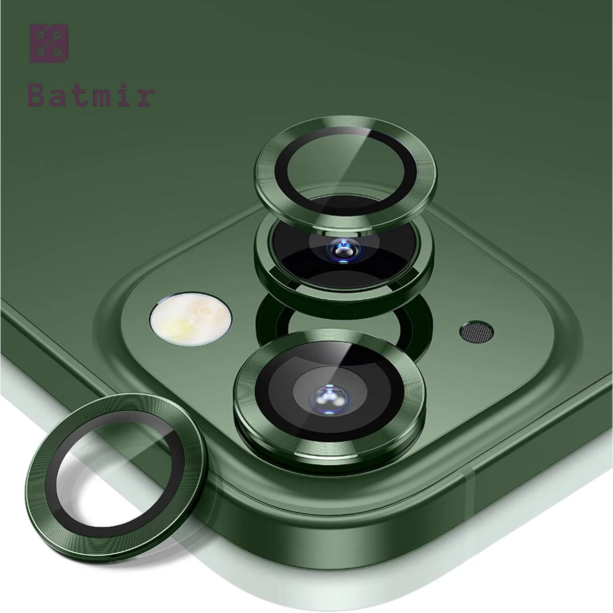 Picture of For Apple iPhone 13 Mini Alpine Green Camera Protector WSKEN Metal Ring Tempered Glass Camera Lens Protector
