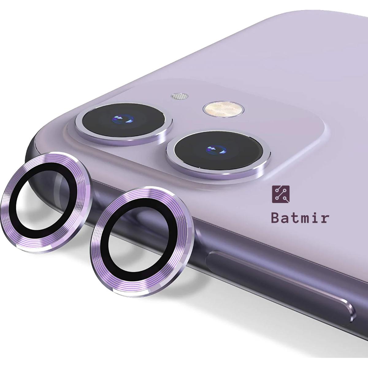 Picture of For Apple iPhone 12 Purple Camera Protector WSKEN Metal Ring Tempered Glass Camera Lens Protector