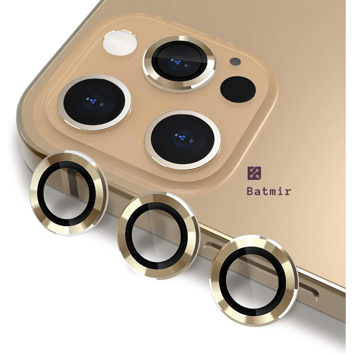 Picture of For Apple iPhone 12 Pro Golden Camera Protector WSKEN Metal Ring Tempered Glass Camera Lens Protector