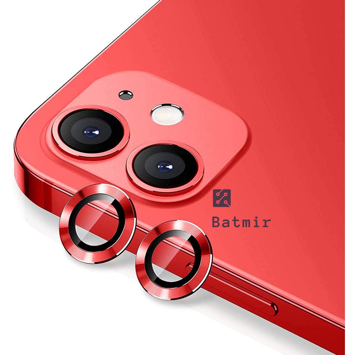 Picture of For Apple iPhone 11 Red Camera Protector WSKEN Metal Ring Tempered Glass Camera Lens Protector