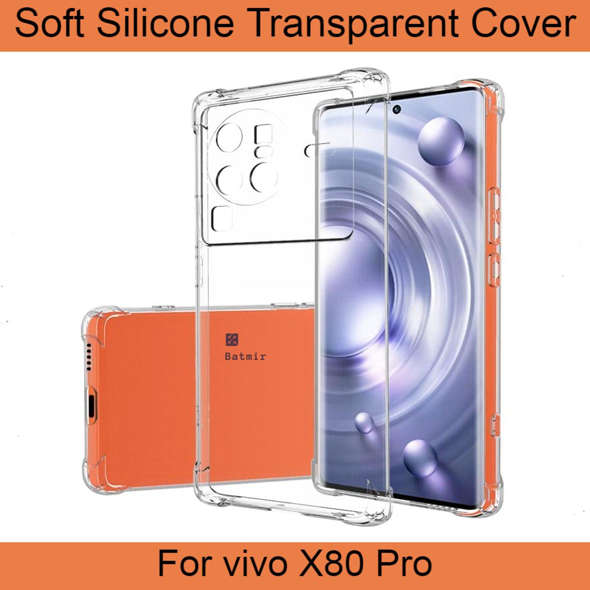 Picture of For vivo X80 Pro Back Cover Soft Flexible Transparent Silicone Case