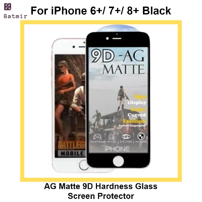 Picture of For Apple iPhone 6 Plus/ iPhone 6s Plus/ iPhone 7 Plus/ iPhone 8 Plus Black AG Matte Full Screen Premium 9H Hardness Tempered Glass Screen Protector