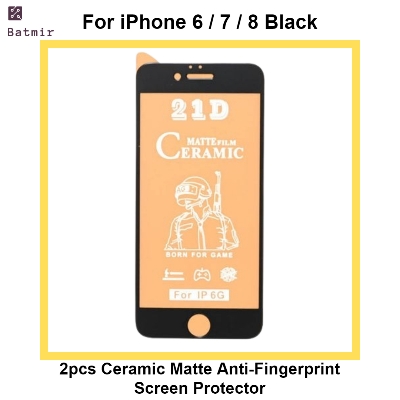 Picture of For Apple iPhone 6/ iPhone 7/ iPhone 8 Black 2pcs Ceramic Matte Anti-Fingerprint Front Screen Protector (Not Glass)
