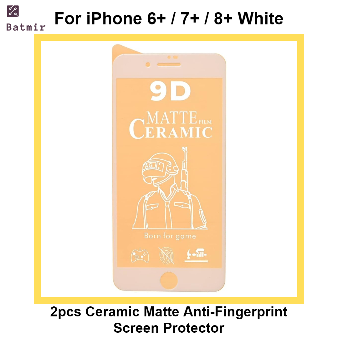 Picture of For Apple iPhone 6 Plus/ 7 Plus/ 8 Plus White 2pcs Ceramic Matte Anti-Fingerprint Front Screen Protector (Not Glass)