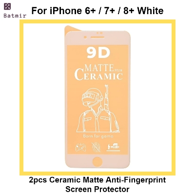 Picture of For Apple iPhone 6 Plus/ 7 Plus/ 8 Plus White 2pcs Ceramic Matte Anti-Fingerprint Front Screen Protector (Not Glass)