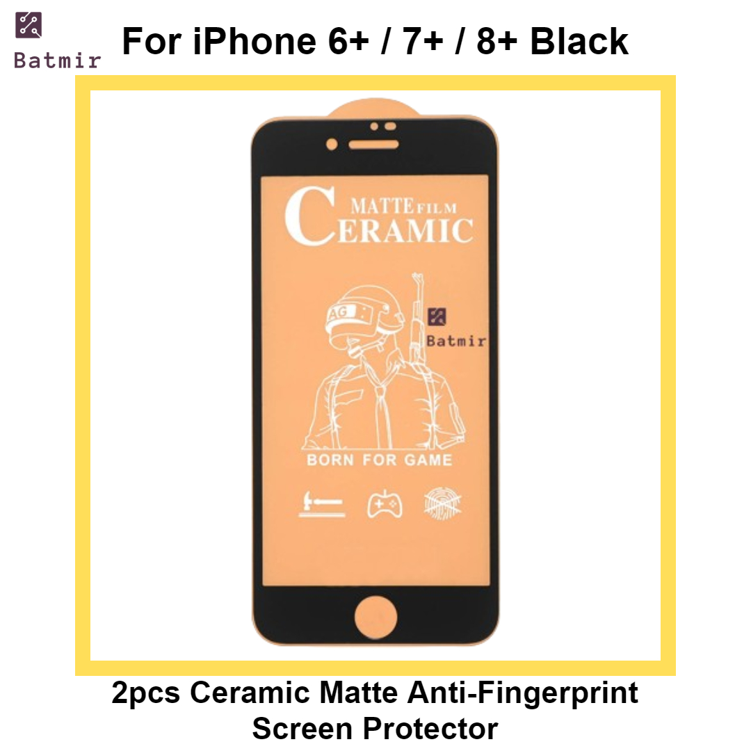 Picture of For Apple iPhone 6 Plus/ 7 Plus/ 8 Plus Black 2pcs Ceramic Matte Anti-Fingerprint Front Screen Protector (Not Glass)