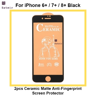 Picture of For Apple iPhone 6 Plus/ 7 Plus/ 8 Plus Black 2pcs Ceramic Matte Anti-Fingerprint Front Screen Protector (Not Glass)