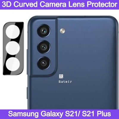 Picture of For Samsung Galaxy S21 5G/ Galaxy S21 Plus 5G 3D Curved Camera Lens Protector Lens Shield Latest Generation Curvy Border Glass Membrane HD Tempered Glass Camera Full Lens Protector for Mobile